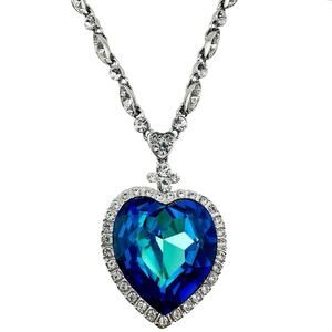 Lady Colour Swarovski Crystal Heart of the Ocean Titanic Paris 25" Necklace